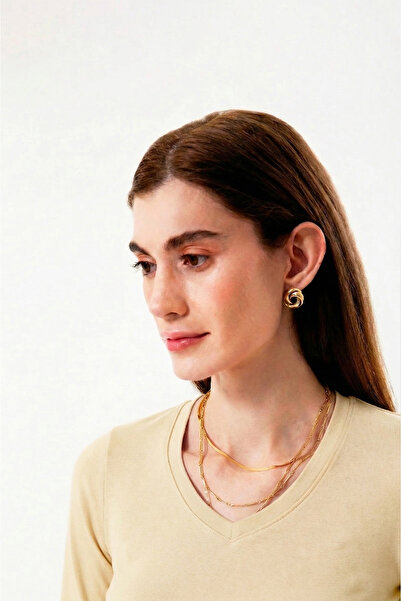UNIQVIBE Organic Cotton Yellow Women's Long Sleeve V-Neck Blouse
