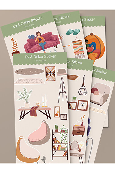 tinystoriestr Σετ Αυτοκόλλητων για το Σπίτι & Διακόσμηση - 6 Φύλλα / Ατζέντα,...