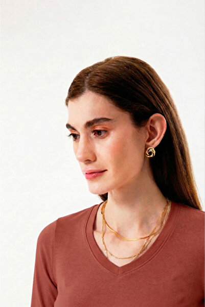 UNIQVIBE Organic Cotton Tile Women's Long Sleeve V-Neck Blouse