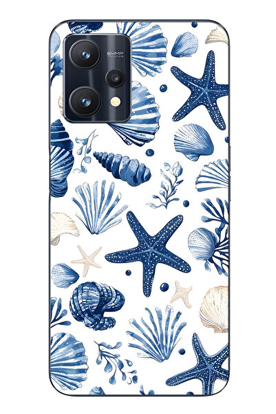 FLAMENKO Realme 9 Pro Uyumlu Deniz Yıldızı ve Kabuklar Desenli Şeffaf Telefon...