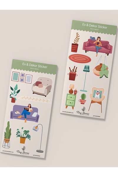 tinystoriestr Ev & Dekor Sticker Seti - 6 Sayfa / Ajanda,Çıkartma,Scrapbook