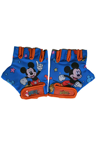 Volare Manusi ciclisti copii Mickey Mouse, culoare albastru/portocaliu