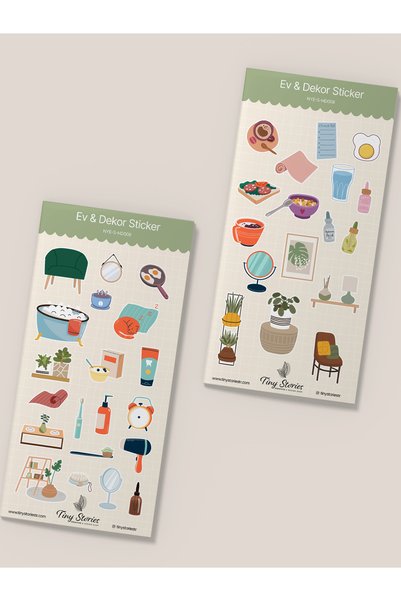 tinystoriestr Ev & Dekor Sticker Seti - 6 Sayfa / Ajanda,Çıkartma,Scrapbook