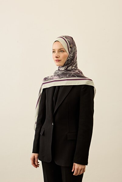 Modakaşmir Floral Line Pattern Liva Modal Shawl