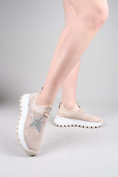 Birikon CAMİRİ Πλεκτά Αθλητικά Παπούτσια χωρίς κορδόνια με Αξεσουάρ από Πέτρα...