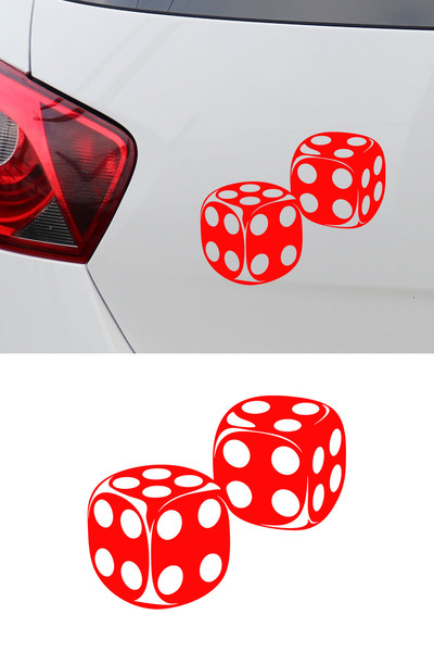 New Jargon Luck Dice Auto Sticker - Car Engine Sticker with Dice Figures 15X12Cm