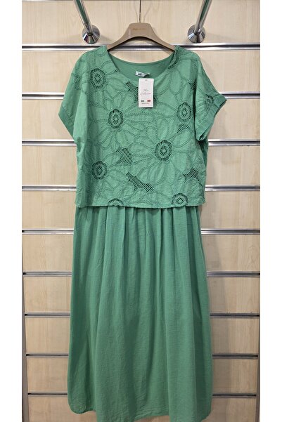 Park Moda Италианска памучна рокля с назъбени краища