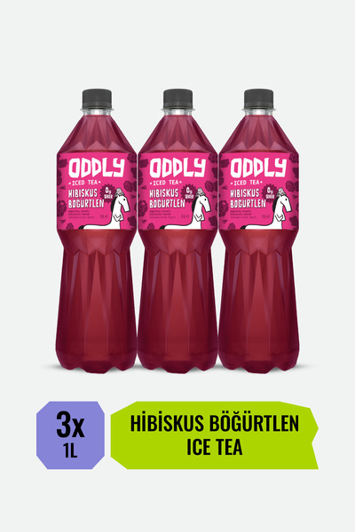 ODDLY Hibiskus & Böğürtlen IceIce Tea - 0grker ve kalorisiz 3x1 litre Soğuk Çay