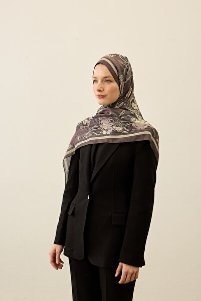 Modakaşmir Floral Line Pattern Liva Modal Shawl