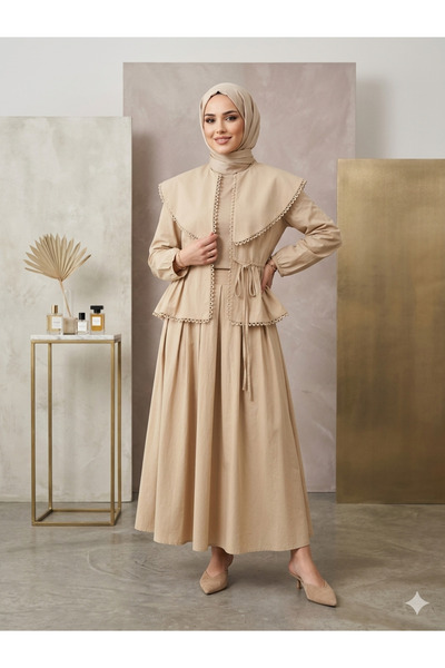 Butik Poplin kumaş etekli takım