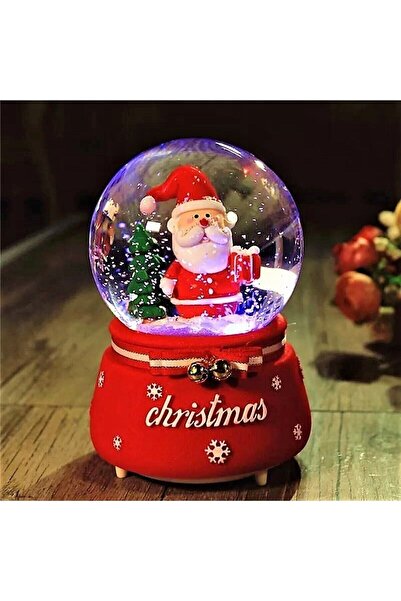 Genel Markalar Noel Baba Ve Hediyesi Işıklı Müzikli Püskürtmeli Büyük Boy Kar...