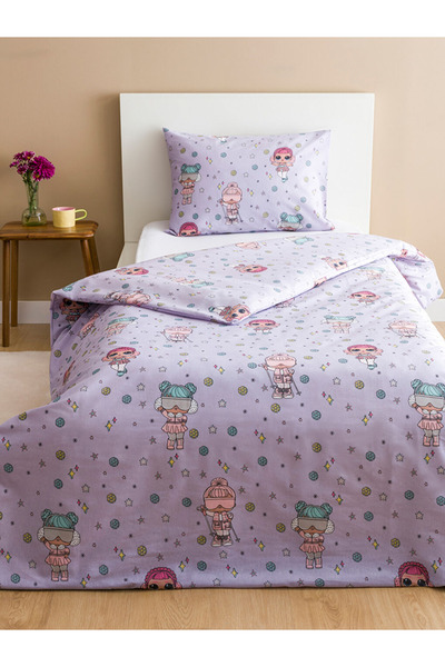 LC Waikiki Σετ Παιδικών Παπλωματοθηκών με άδεια χρήσης Lila Lol