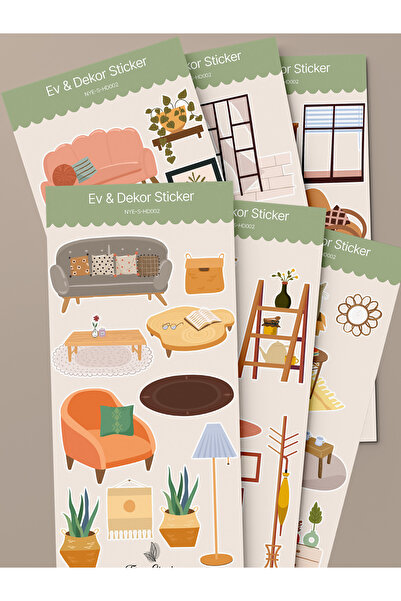 tinystoriestr Σετ Αυτοκόλλητων για το Σπίτι & Διακόσμηση - 6 Φύλλα / Ατζέντα,...