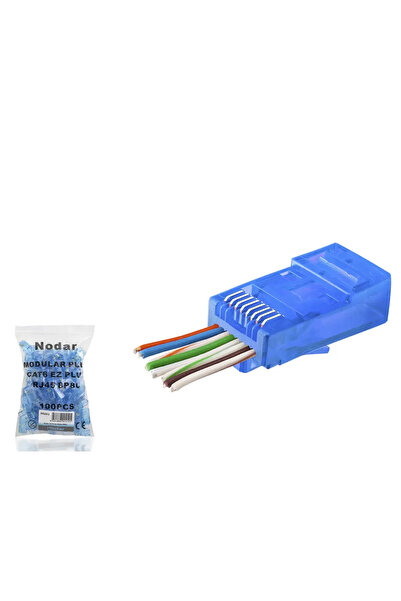 naque موصل Cat6 Ez Rj45 - 100 قطعة باللون الأزرق / حزمة اقتصادية ND2412
