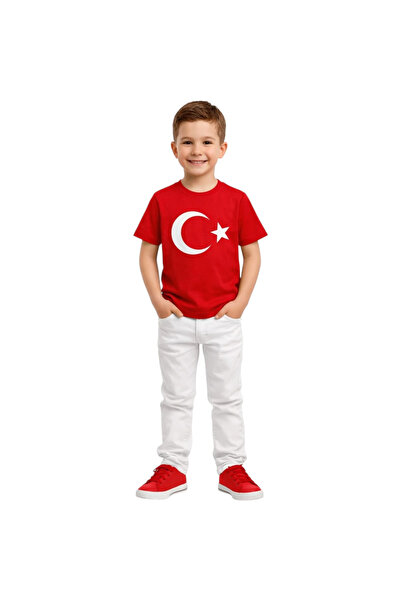 MixMax Bebe Unisex Short Sleeve Red Turkish Flag T-Shirt School Ceremony Perf...