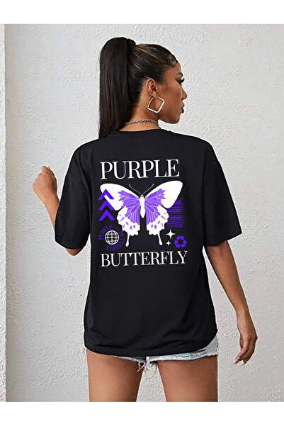 SUNFREE TREND FLOWERS MIX Μαύρο μπλουζάκι Premium Basic Oversize με στάμπα στ...