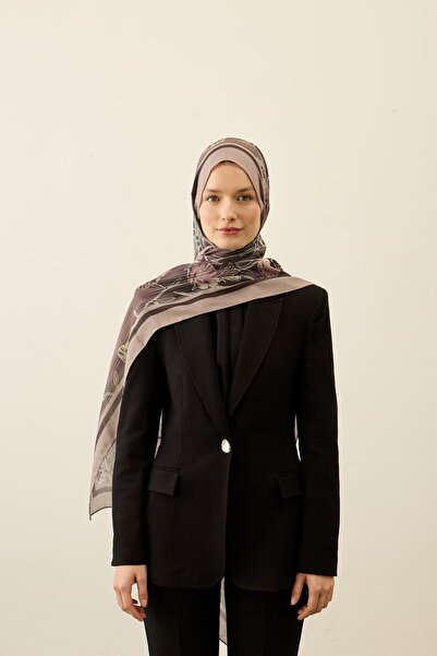 Modakaşmir Floral Line Pattern Liva Modal Shawl