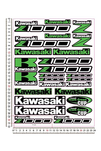 Redline Grafik Redlinegrafik Z1000 Sticker Set Yeşil Siyah
