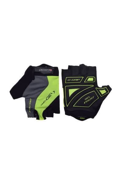Leoshi Manusi ciclism adulti, D-Grip, cu gel, marime M, culoare negru/verde/gri
