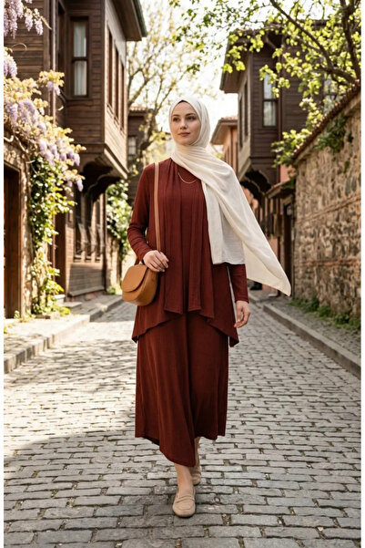 sefamerve Bürümcük Υφασμάτινο Κοτλέ Διπλό Σετ 6371-04 Πλακάκι