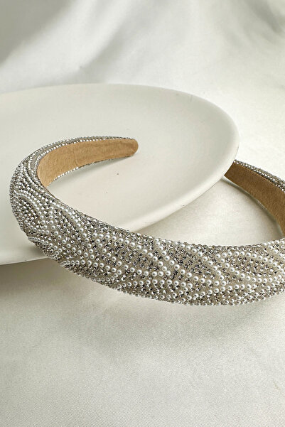 Modex Μοντέρνο στέμμα με μοτίβο φύλλων από πέτρες και ινκρινάτες πέρλες