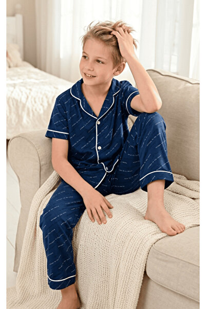 vitmo Σετ πιτζάμες για αγόρια με κοντά μανίκια και κουμπιά, 100% βαμβακερό, E...