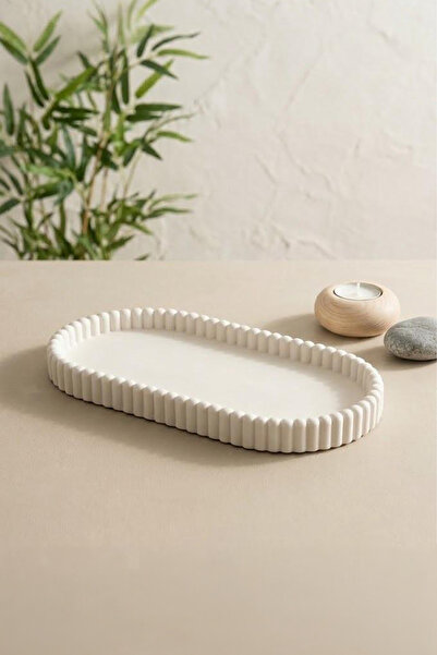 NESS HOME Retro Oval Breakfast and Serving Tray 24 cm
