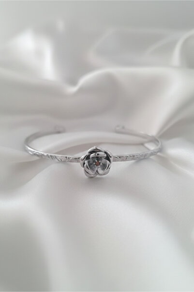 Süspüs Accessories Silver Color Adjustable Tattooed Handcuff Rose Birth Month...