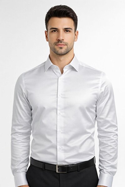 CLASSİCS MEN εφαρμοστό Μακρυμάνικο Ανδρικό Πουκάμισο Easy Iron Βαμβάκι Satin