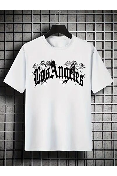 LOTS MODA Αγορίστικο μπλουζάκι με στάμπα LOS Angel στο στήθος