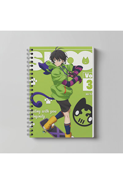 nihonwosekai SK8 The Infinity Anime Caiet A4 cu spirală pentru băieți, 60 de foi