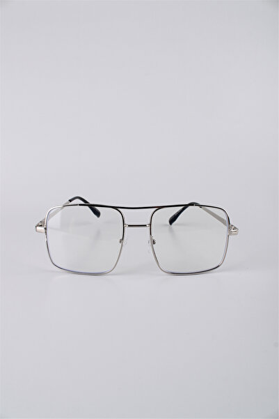 Silvio Monetti Unisex Silver Metal Square Frame Clear Lens Glasses Gg25Sm2304...