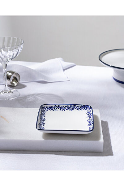 Madame Coco Reve Bleu Orva Kare Tabak - 12 cm - Mavi/Beyaz