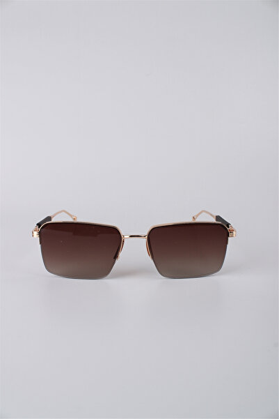 Max Polo Unisex Sunglasses with Rectangular Metal Frame and Gradient Lenses G...