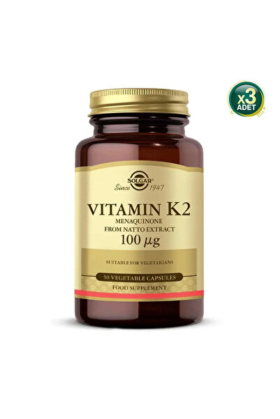 Solgar Vitamin K2 100 mcg 50 Kapsül 3 adet