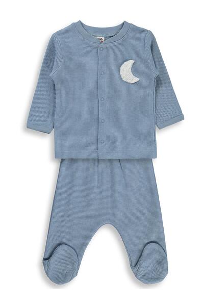 Civil Baby Σετ Πιτζάμες με Σχέδιο Ημισέληνο 1-9 Μηνών - Μπλε