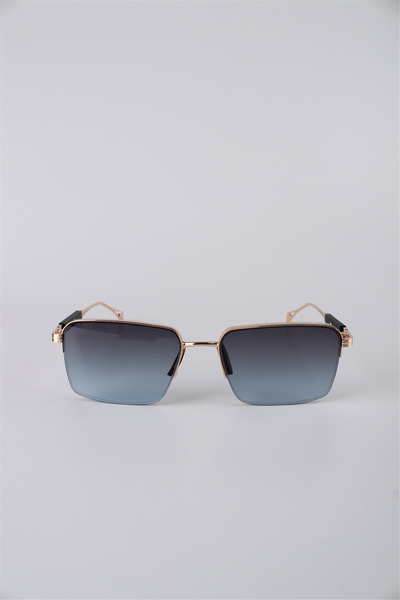 Max Polo Gold Framed Rectangular Smoked Gradient Glass Unisex Sunglasses Gg25...