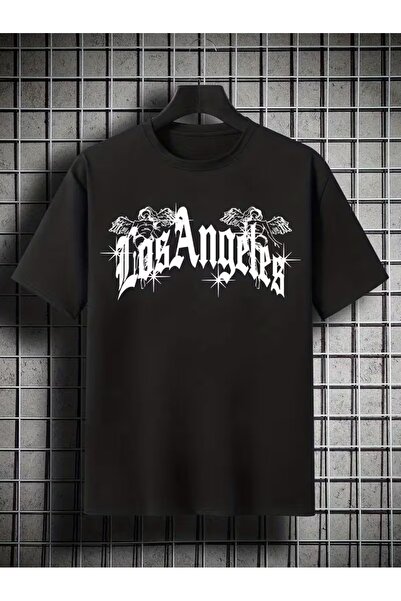 LOTS MODA Αγορίστικο μπλουζάκι με στάμπα LOS Angel στο στήθος