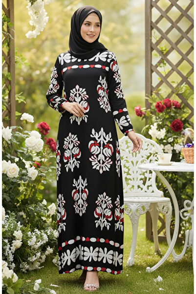 sefamerve Φόρεμα Τεσεττούρ με σχέδια και ελαστικά μανίκια από βισκόζη 2201-04...