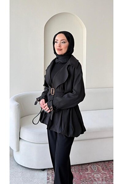 Sitilce Καμπαρντίνα με ζώνη και λεπτομέρειες με αγκράφες