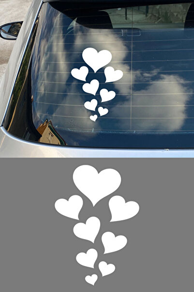 MIGNATIS Kalpli Araç Sticker - Kalp Figürlü Oto Sticker - Araba Motor Sticker...