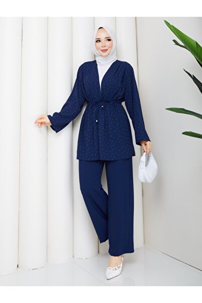Rema SET DUBLU KIMONO CU PIETRE ȘI PANTALONI
