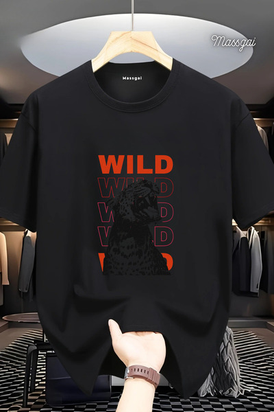 Massgai Μπλουζάκι Unisex Leopard Wild Keep με στάμπα Oversize από 100% βαμβάκι