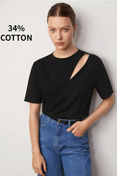 Tarz Cool Γυναικείο μπλουζάκι με ανοιχτό ώμο – Μοντέρνα κοπή, καθημερινή μπλούζα