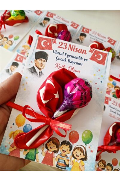 HediyeBudur Farklı Avm 23 Nisan Coşkusu Çocuk Bayramı Bayraklı Balon ve Şeker...