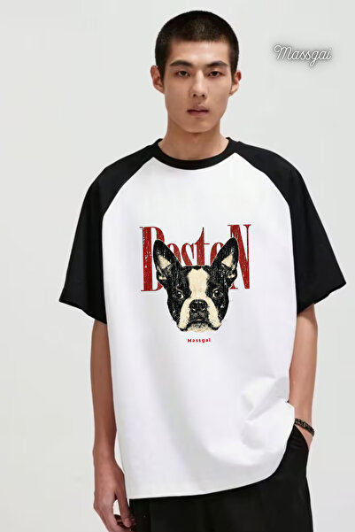 Massgai Μπλουζάκι Unisex Boston Terrier με στάμπα σκύλου, μεγάλου μεγέθους, α...