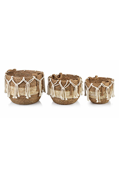 MONDEX SET DE 3 COȘURI BALI 33x33x27/29x29x24/24x24x21 cm