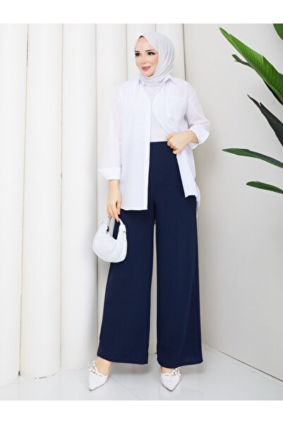 Rema Palazzo Pants Boyfriend Shirt Dual Pants Suit
