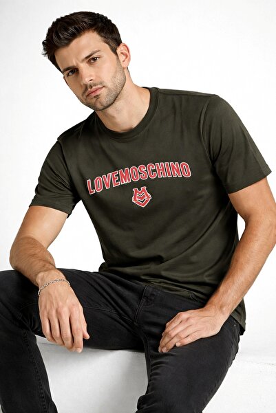 Love Moschino 100% Cotton Slim Fit Institutional - Print T-Shirt