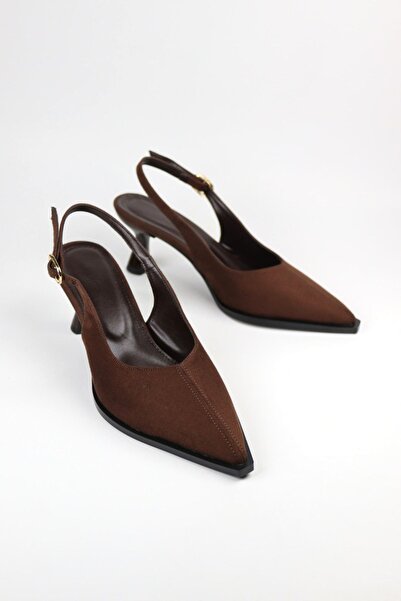 wolfcity Γυναικεία παπούτσια με χαμηλό τακούνι, καφέ σουέντ, με μυτερή μύτη